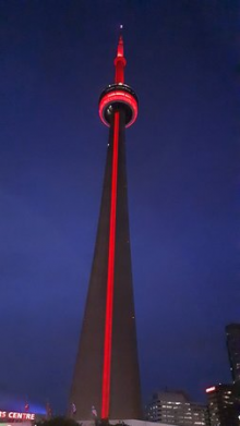 CN Tower lit red